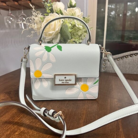 Kate Spade Reegan Day Tripper Top Handle Crossbody Crystal Blue Daisies KG760 - Picture 2 of 7